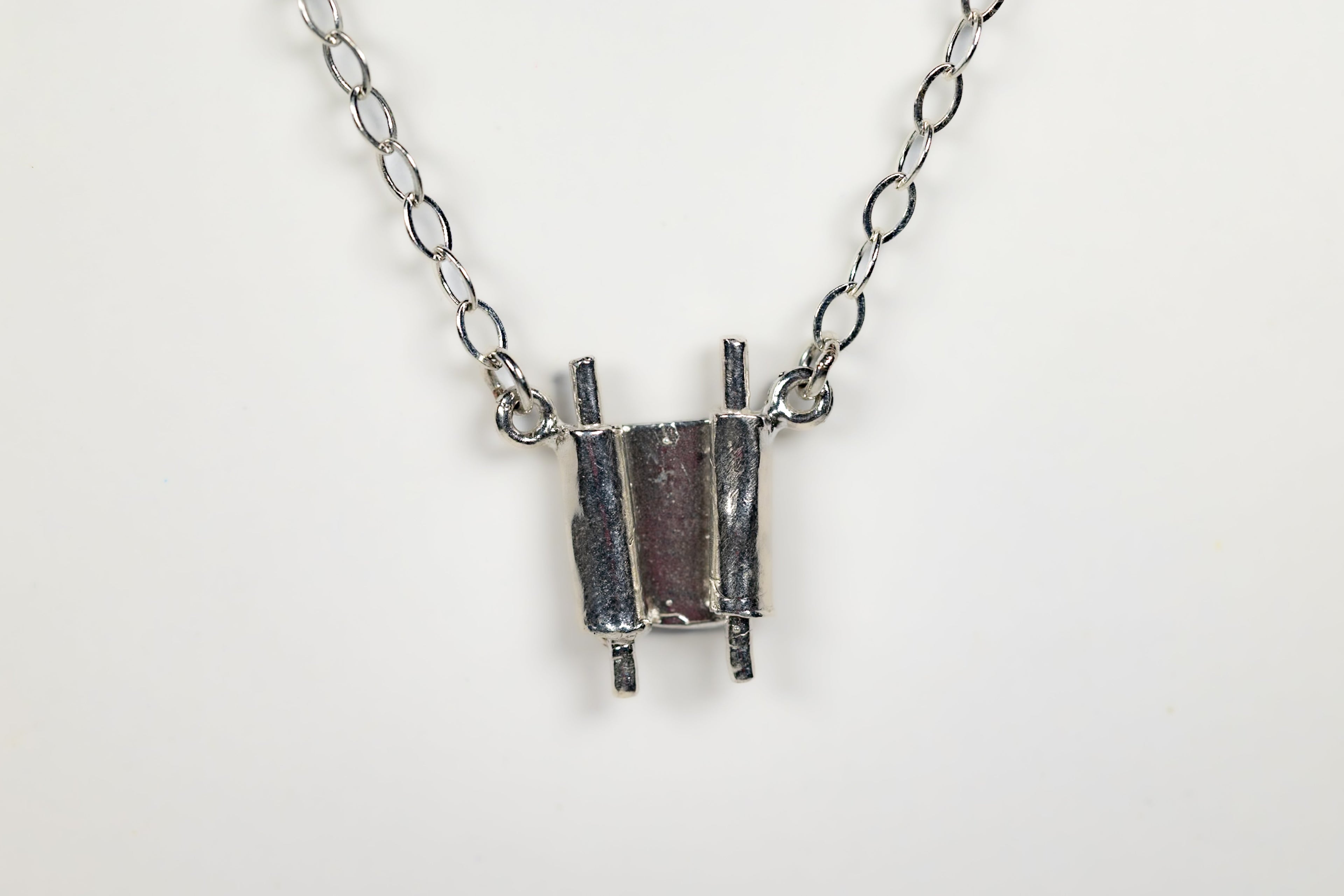 Torah Scroll Sterling Silver Necklace