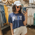 PRAY Faux Patchwork Graphic Tee – Vintage Faith Shirt