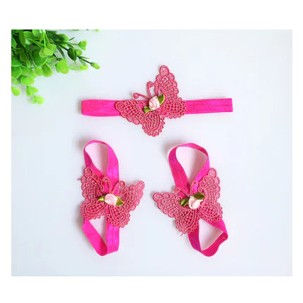 Baby Floral Headband and Foot Accessories Set
