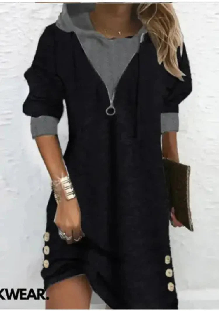 Women's Long Sleeve Round Neck Patchwork Blouse