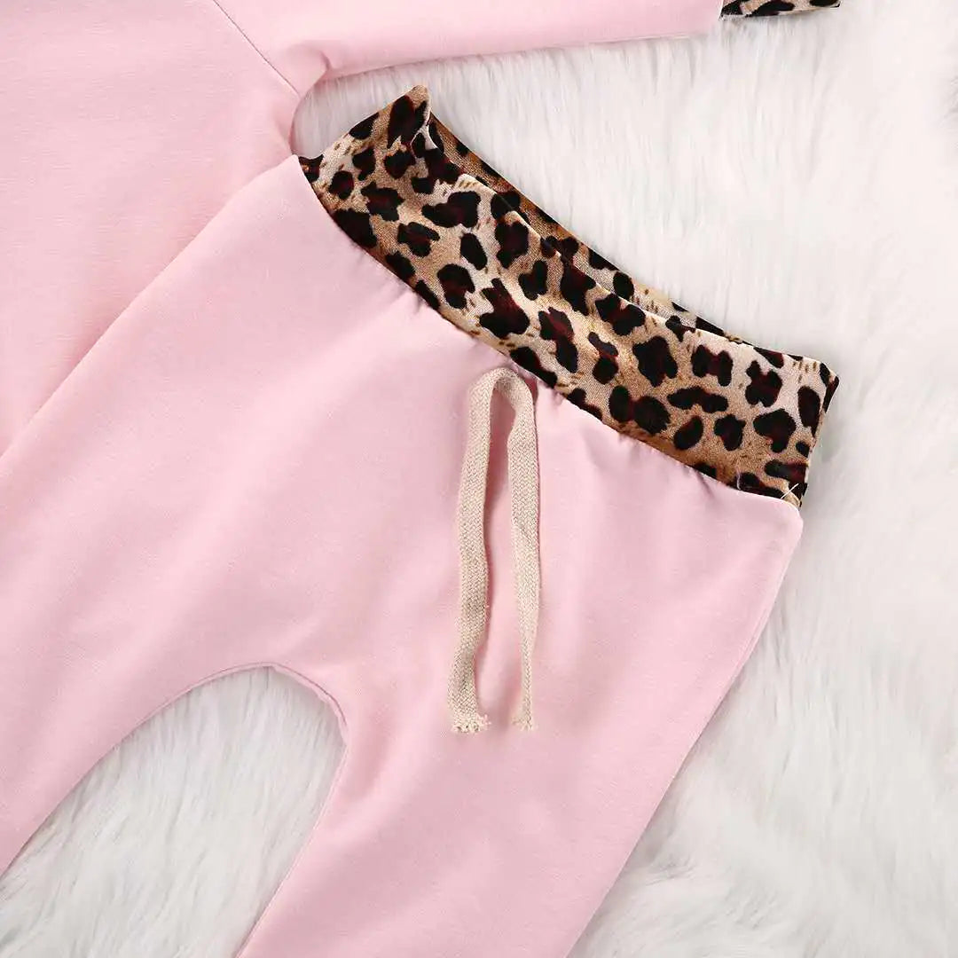 Kids' Leopard Print Two-Piece Outfit Set