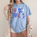 Baseball Retro Graphic Tee – Red White & Blue Game Day Shirt