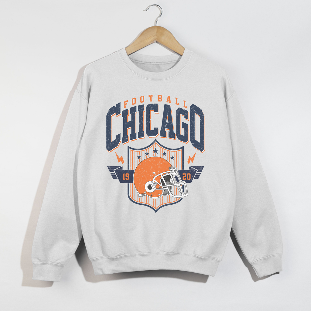 Chicago Football Crewneck Sweatshirt | 1920 Helmet Graphic