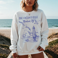 Montauk Lighthouse “The Ocean’s Edge” Coastal Graphic Crewneck Sweatshirt