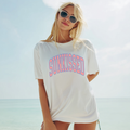 Sunkissed Graphic Tee – Summer Vintage College Font T-Shirt