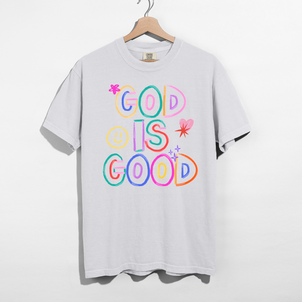 God Is Good Colorful Graphic Tee – Faith Based Christian Shirt