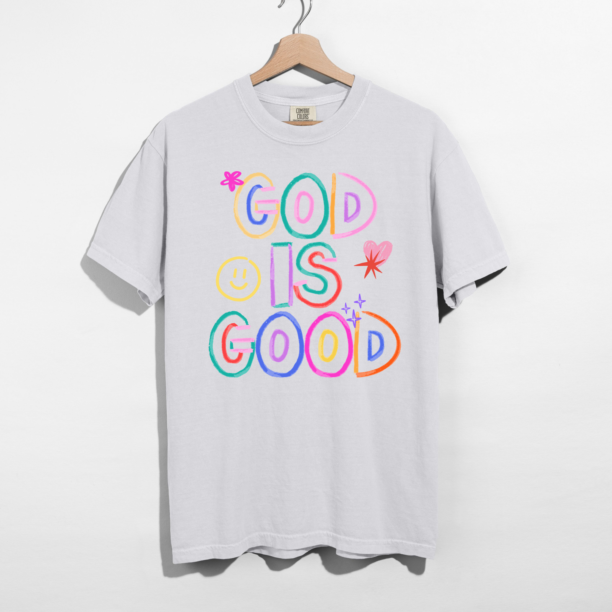 God Is Good Colorful Graphic Tee – Faith Based Christian Shirt