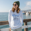 Rockport Harbor Massachusetts Crewneck Sweatshirt – Coastal New England Boat Graphic Pullover