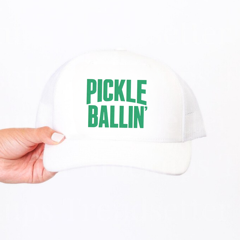 Pickle Ballin’ Trucker Hat –  Pickleball Foam Front Otto Cap