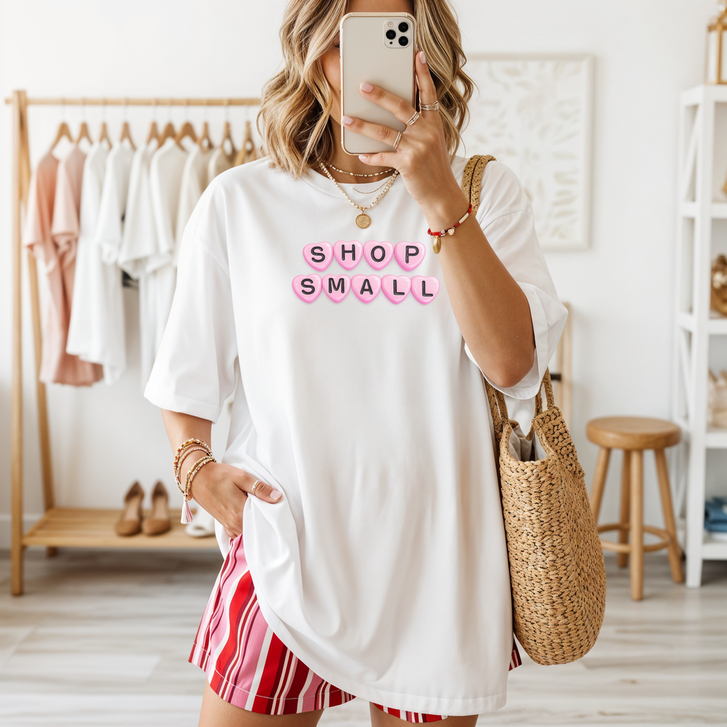 Shop Small T-Shirt | Small Business Support Tee | Boutique Graphic Shirt | Shop Small Everyday T-Shirt