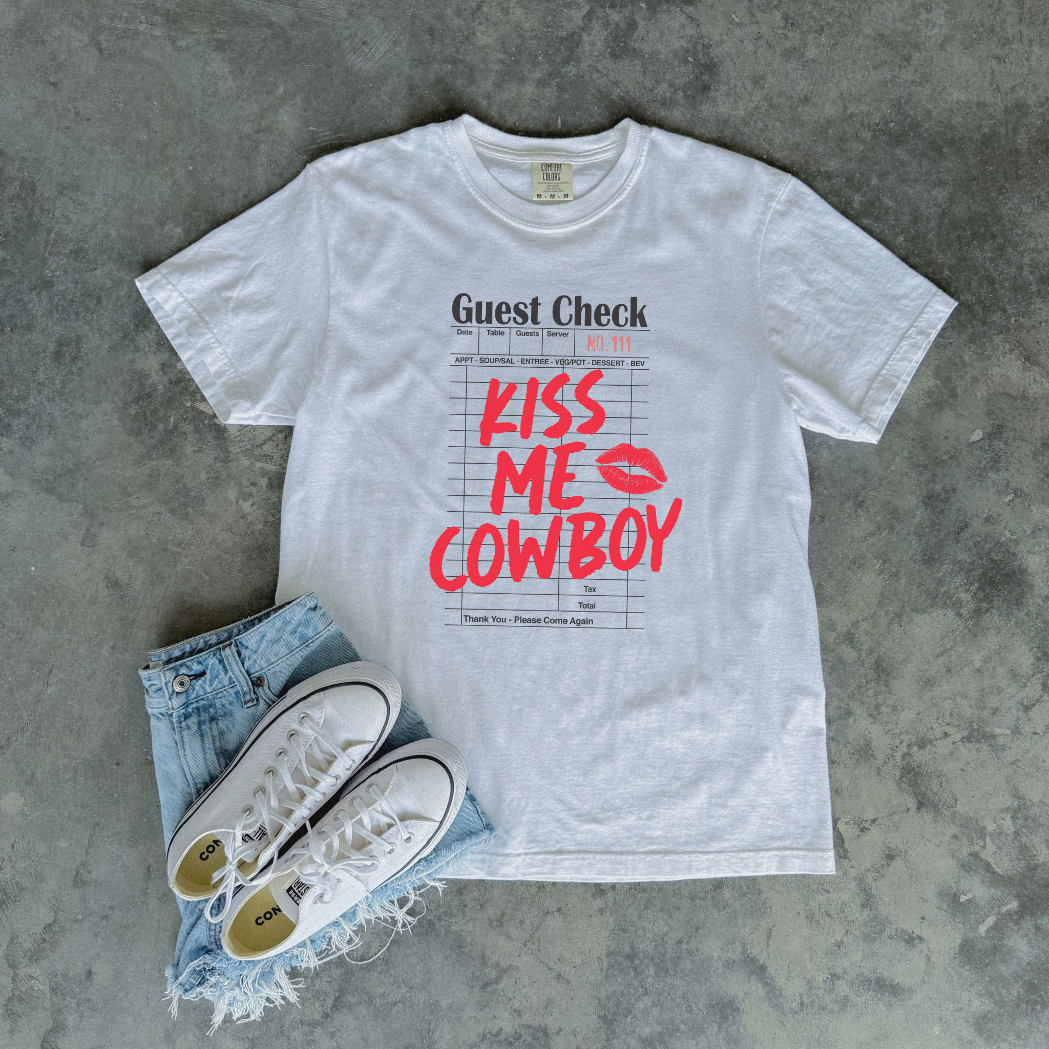 Kiss Me Cowboy Graphic Tee | Western Guest Check Shirt | Hey Jude Graphic Tees