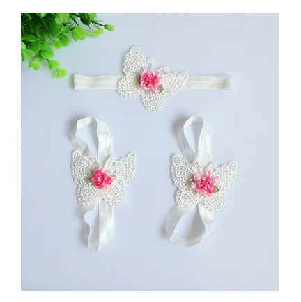 Baby Floral Headband and Foot Accessories Set