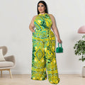 Plus Size Women's Sleeveless Summer Jumpsuit with Sash