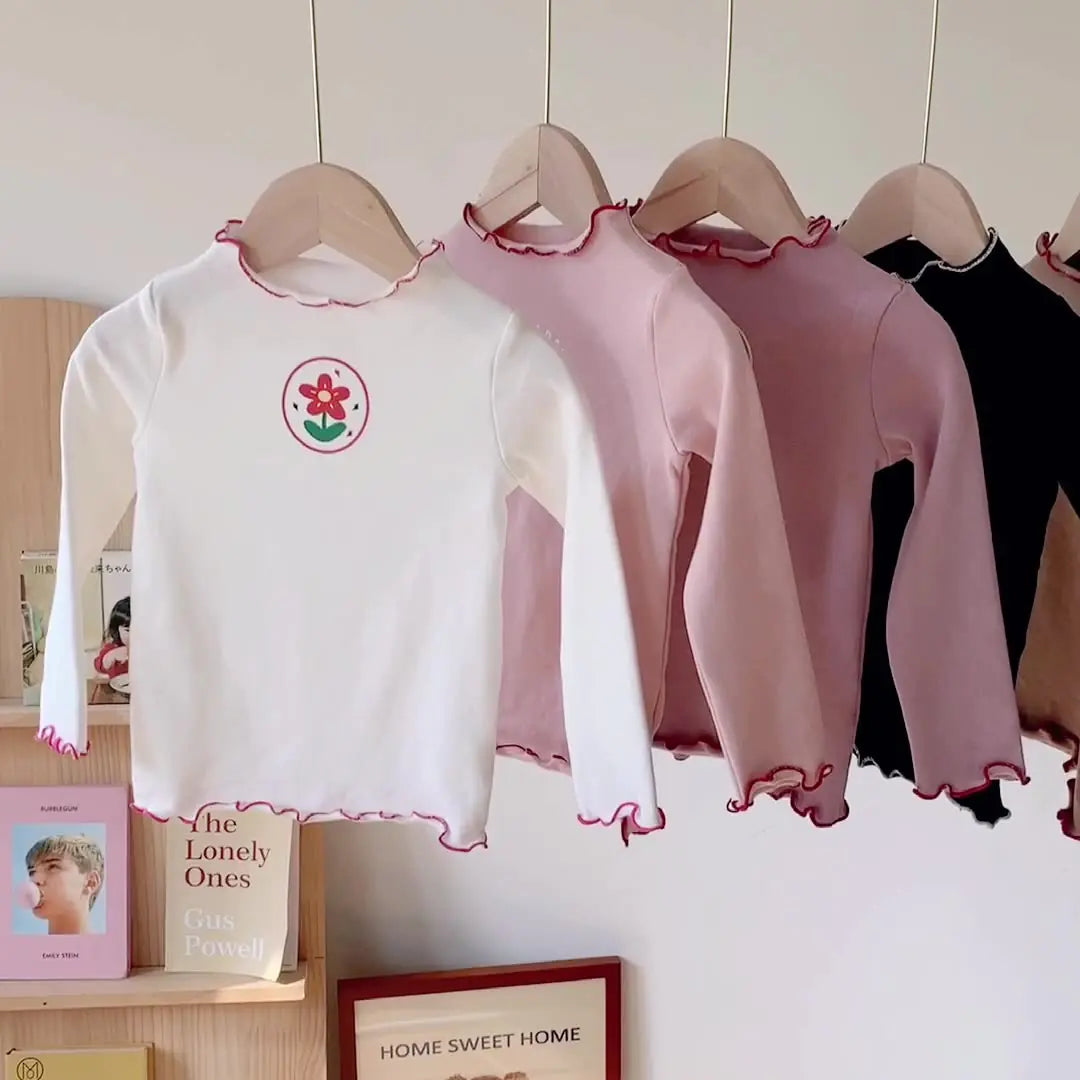 Girls' Long-Sleeved T-Shirt for Bottom Wear