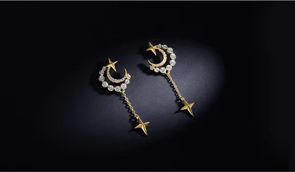 Spring Star and Moon Earrings for Women - Trendy Style