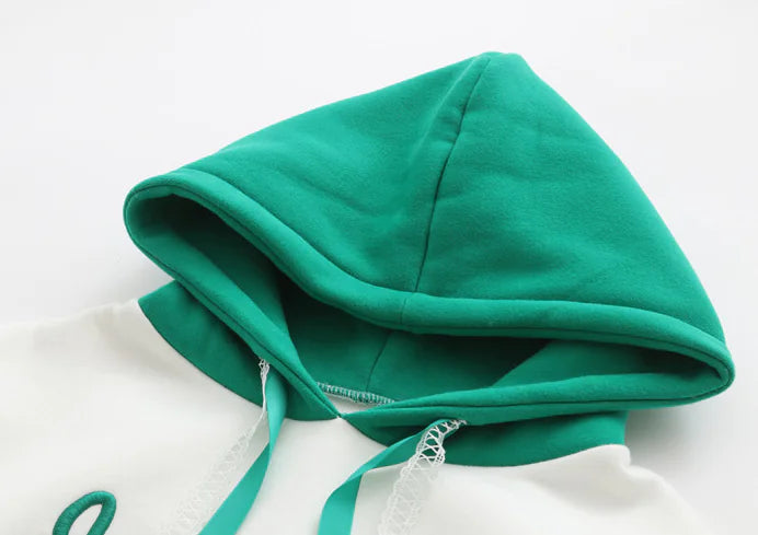 Embroidered Hooded Sweatshirt with Fleece Lining