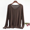 Plus Size Korean V-neck Long Sleeve Casual Top